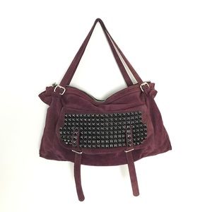 Plum Purple Suede Stud Bag
